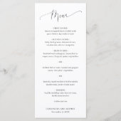 Eenvoudig Elegant Classic White Wedding Menu (Voorkant)