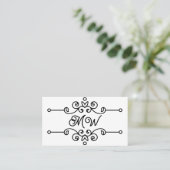 Eenvoudig Elegant Classy Flourish Monogram  Visitekaartje (Staand voorkant)