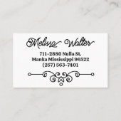 Eenvoudig Elegant Classy Flourish Monogram  Visitekaartje (Achterkant)