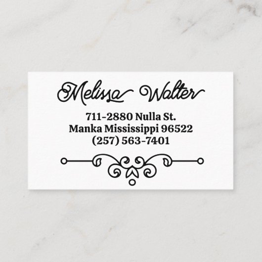 Eenvoudig Elegant Classy Flourish Monogram  Visitekaartje (Achterkant)