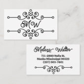 Eenvoudig Elegant Classy Flourish Monogram  Visitekaartje (Voorkant / Achterkant)
