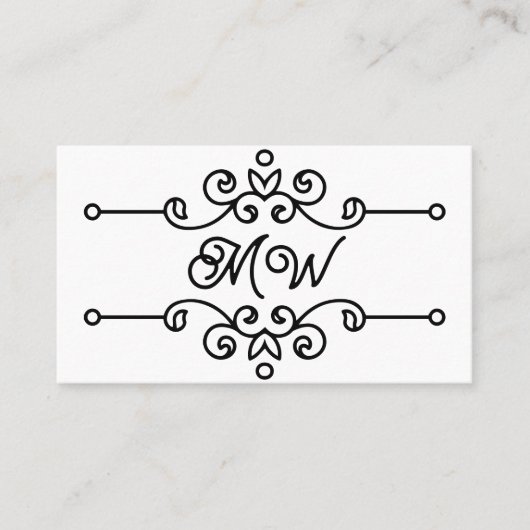 Eenvoudig Elegant Classy Flourish Monogram  Visitekaartje (Voorkant)