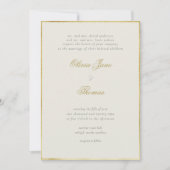 Eenvoudig Elegant Classy Gold Lijst Ecru Wedding Kaart (Voorkant)