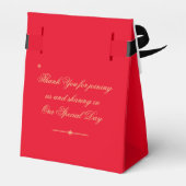 Eenvoudig Elegant Classy Red Gold Dank u Bedankdoosjes (Achterkant)