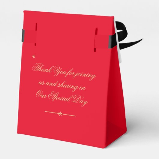 Eenvoudig Elegant Classy Red Gold Dank u Bedankdoosjes (Achterkant)