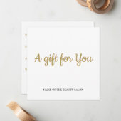 Eenvoudig Elegant Clean White Faux Golden Gift Notitiekaartje (Voorkant / Achterkant in situ)