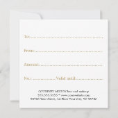 Eenvoudig Elegant Clean White Faux Golden Gift Notitiekaartje (Achterkant)
