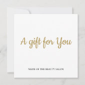 Eenvoudig Elegant Clean White Faux Golden Gift Notitiekaartje (Voorkant)