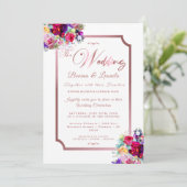 Eenvoudig Elegant Coral Pink Floral Script | Moder Kaart (Staand voorkant)