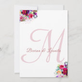 Eenvoudig Elegant Coral Pink Floral Script | Moder Kaart (Achterkant)