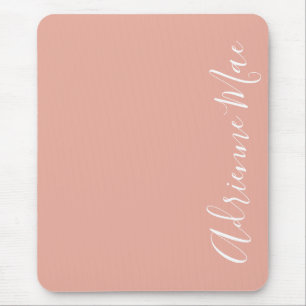 Eenvoudig Elegant Coral Pink gepersonaliseerd Muismat