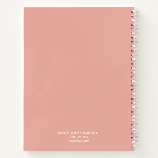 Eenvoudig Elegant Coral Pink gepersonaliseerd Notitieboek (Achterkant)