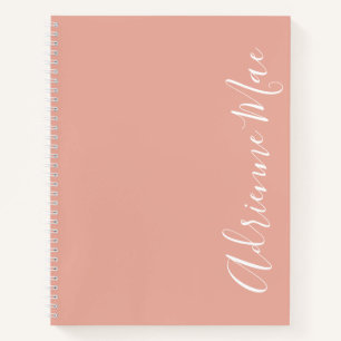 Eenvoudig Elegant Coral Pink gepersonaliseerd Notitieboek