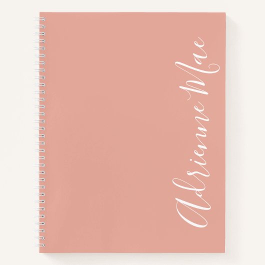 Eenvoudig Elegant Coral Pink gepersonaliseerd Notitieboek (Voorkant)