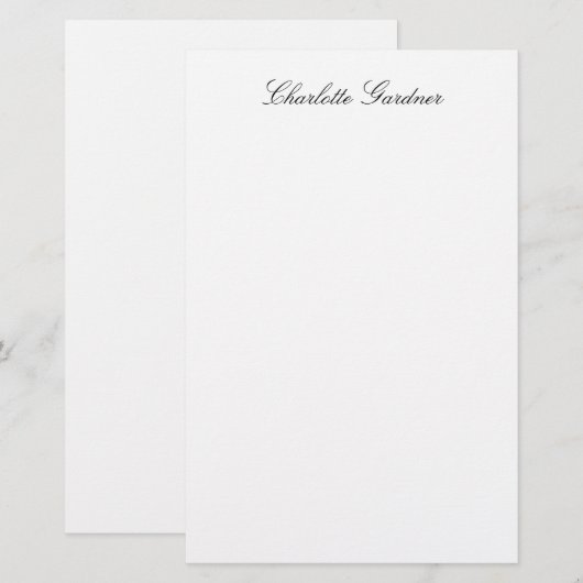 Eenvoudig elegant creatief stijlvol uniek modern w briefpapier (Voorkant / Achterkant)