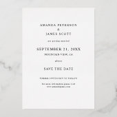Eenvoudig Elegant Custom Save the Date Gold Folie Uitnodiging (Achterkant)