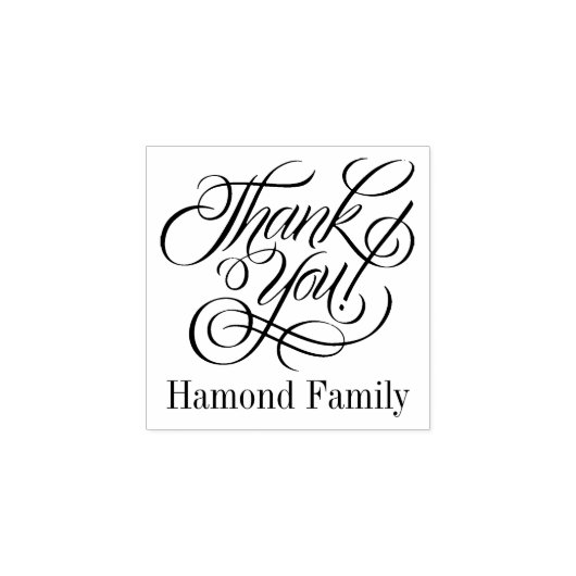 Eenvoudig Elegant dank u Script Rubberstempel (Afrduk)