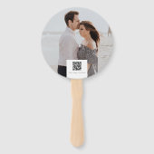 Eenvoudig Elegant Dank u Wedding QR Code Foto Handwaaier (Achterkant)