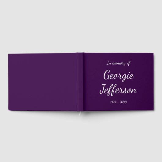 Eenvoudig & Elegant Dark Paarse begrafenis gastenb Gastenboek (Volledig)