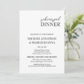 Eenvoudig elegant de avond voor repetitie diner I Kaart (Staand voorkant)