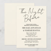 Eenvoudig elegant de avond voor repetitie diner kaart (Voorkant / Achterkant)