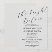 Eenvoudig elegant de avond voor repetitie diner kaart (Voorkant / Achterkant)