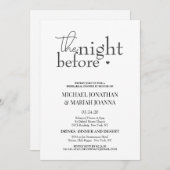 Eenvoudig elegant de avond voor repetitie diner kaart (Voorkant / Achterkant)