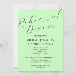 Eenvoudig elegant de avond voor repetitie diner kaart