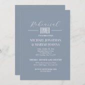 Eenvoudig elegant de avond voor repetitie diner kaart (Voorkant / Achterkant)