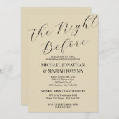 Eenvoudig elegant de avond voor repetitie diner kaart (Voorkant / Achterkant)