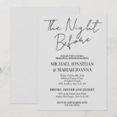 Eenvoudig elegant de avond voor repetitie diner kaart (Voorkant / Achterkant)