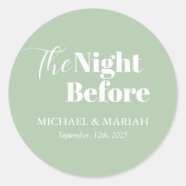 Eenvoudig elegant de avond voor repetitie diner ronde sticker
