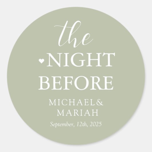 Eenvoudig elegant de avond voor repetitie diner ronde sticker (Voorkant)