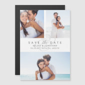 Eenvoudig Elegant de Collage van de Foto sparen de Magnetische Uitnodiging (Voorkant / Achterkant)