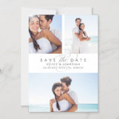 Eenvoudig Elegant de Collage van de Foto sparen de Magnetische Uitnodiging (Voorkant)