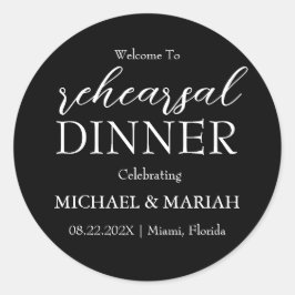 Eenvoudig Elegant De Nacht Voor De Proefbruiloft D Ronde Sticker