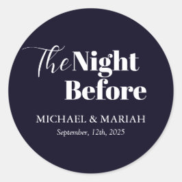 Eenvoudig Elegant De Nacht Voor De Proefbruiloft D Ronde Sticker
