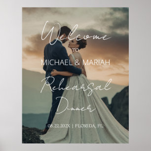 Eenvoudig Elegant De Nacht Voor De Proefbruiloft Poster