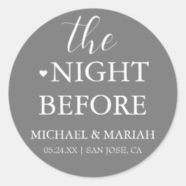Eenvoudig Elegant De Nacht Voor De Proefbruiloft  Ronde Sticker