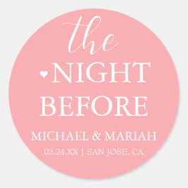 Eenvoudig Elegant De Nacht Voor De Proefbruiloft  Ronde Sticker