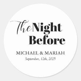 Eenvoudig Elegant De Nacht Voor De Proefbruiloft  Ronde Sticker