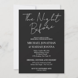 Eenvoudig Elegant De Nacht Voor De Proefdinermaal  Kaart