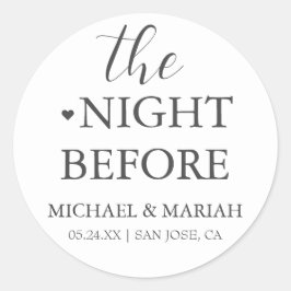 Eenvoudig Elegant De Nacht Voor De Proefdinermenu  Ronde Sticker