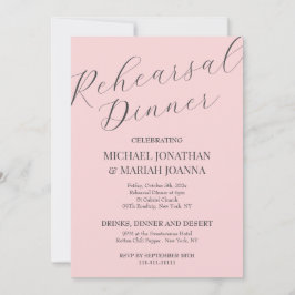 Eenvoudig Elegant De Nacht Voor Rehearsal Dinner Kaart