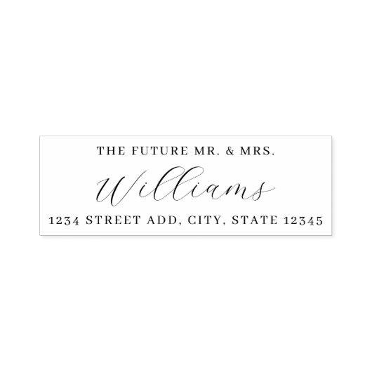 Eenvoudig Elegant De Toekomst Mr. en Mrs. Wedding Zelfinktende Stempel (Design)
