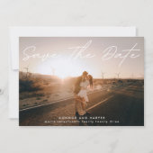 Eenvoudig Elegant de Witte Tekst van de Foto spare Aankondiging (Voorkant)