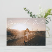 Eenvoudig Elegant de Witte Tekst van de Foto spare Aankondiging (Staand voorkant)