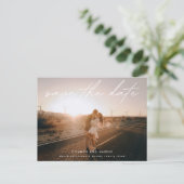 Eenvoudig Elegant de Witte Tekst van de Foto spare Aankondigingskaart (Staand voorkant)