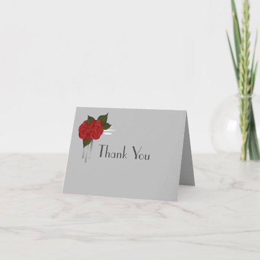 Eenvoudig Elegant Deco Roos Wedding Bedankkaart (Voorkant)