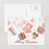 Eenvoudig Elegant Decor Merry kerst Feestdagenkaart (Voorkant / Achterkant)